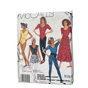 80s McCalls 3022 Sewing Pattern Size Large Misses Leotards Skirt Pant Sash UNCUT
